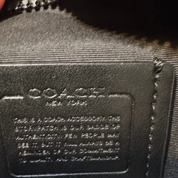 Coach Tan Signature Canvas Cosmetic Pouch with Red Trim - Picture 4 of 5